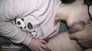 Cute girls sucked and received a double cumshot on their faces