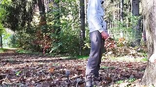 A risky dick flash in the park with a horny Italian MILF who can't resist