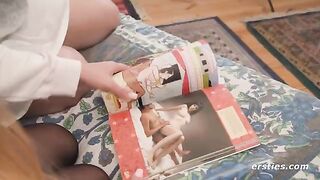Two hot lesbians study Kama Sutra before enjoying each other’s company