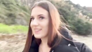 A girl fucked on the beach by her boyfriend in public