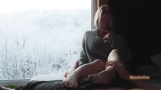 A couple enjoy each other on a romantic evening with passionate intimacy