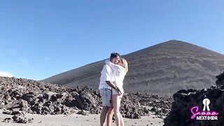 We climbed a volcano and he finished in my mouth - a real couple's outdoor adventure