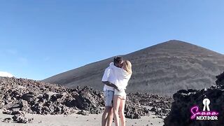 We climbed a volcano and he finished in my mouth - a real couple's outdoor adventure