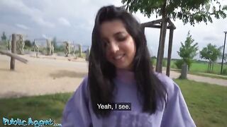 Slim Italian college girl gets fucked outdoors for cash in this steamy video