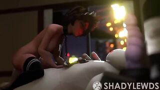 Aunt Cass shakes big ass on Baymax’s cock in a 3D scene