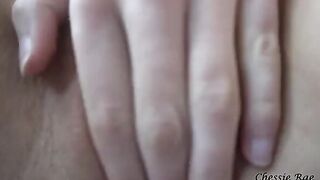 Cute and sweet girlfriend with big boobs, showcasing her wet pussy in intense action