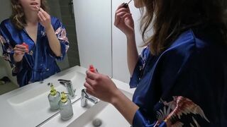 Hot French girl with big tits gets fucked in the morning