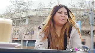 Amateur Yiyi Candy, a fat Latina, exposes her body on the street before getting fucked hard