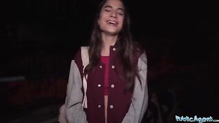 A hot French model agreed to fuck for cash in public