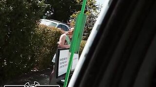 Redhead Harper Red gets picked up and fucked on the street by Bang Bus