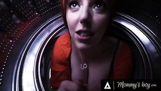 A stepson and stepsister get their mom stuck in the washing machine