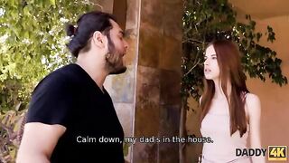 The girl is tired of her egoistic boyfriend, seduces his dad