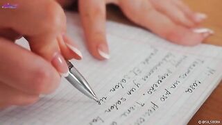 Squirt and Spanish lesson with a hot solo girl