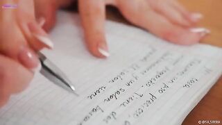Squirt and Spanish lesson with a hot solo girl