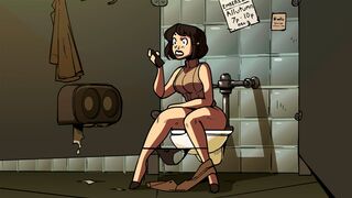 The girl is growing and becoming a giantess, starting with her boobs