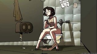 The girl is growing and becoming a giantess, starting with her boobs