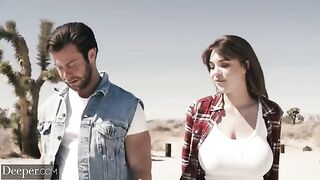 A girl has sex with a guy on the car hood while her boyfriend is away