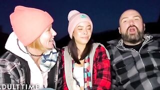 Hot polyamorous threesome in POV with sexy babes and intense action