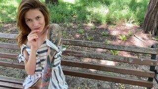I took out my panties in the park and played with my pussy publicly