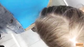 Blowjob in the changing room of a shop, risk and excitement