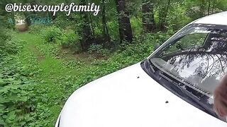 A couple has sex right in the car, without hiding anything
