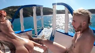 Amateur couple fucks on the boat and gets caught by Voyeur