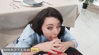 Whitney Wright sneak under the table for cock sucking