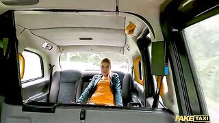 Redhead slut Kiara squirts taxi driver’s cock with pussy juice