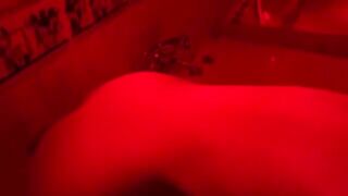 The blonde plays with sex toys in the bathroom and gets fucked hard