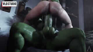 Marvel heroes get fucked by horned Futanari in 3D hentai