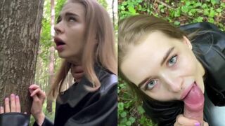 Petite teen Californiababe risks getting caught for hardcore sex in forest