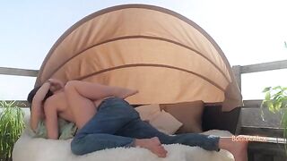 A loving couple in their 30s enjoy intimate, passionate sex at home