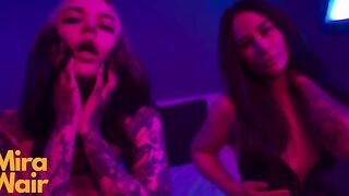 Two girls in dress wear latex, they are very sexy and submissive