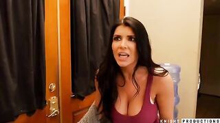 Romi Rain, the busty bombshell, makes up with Brad Knight and receives a passionate facial