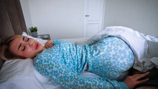 My step mom, a real stunner, wakes me with a bang!