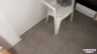 The pretty girl was fucked in the kitchen at night