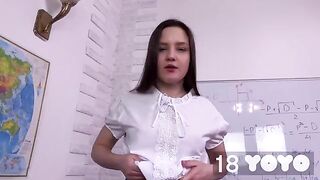 The girl came to the exam with a dildo in her pussy