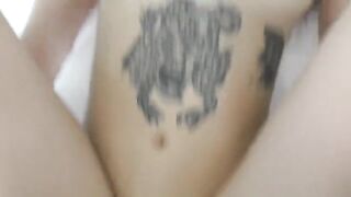 A blonde teen with fake lips seduced a stranger and got fucked in her room