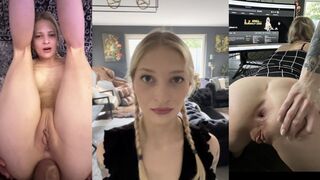 Teen babe gets her asshole gapped hard and deep