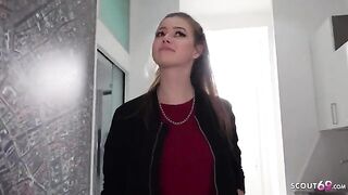 Pickup for casting with petite teen Olivia Sparkle from Prague for raw action