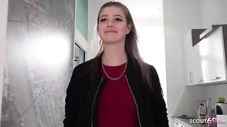 Pickup for casting with petite teen Olivia Sparkle from Prague for raw action