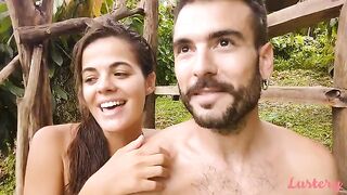 A couple has fun outdoors like a bunny, maintaining their physical form in shape with Lustery