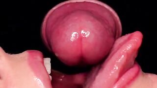 CLOSE UP: The best free sloppy mouth for your cum! Use my cum dumpster! Hot cock sucking ASMR - blowjob