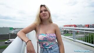 Public agent Irina Cage gets banged on the bridge