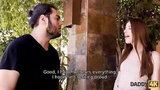 The girl has fun with boy’s dad, getting incredible pleasure in a steamy scene from Daddy4K, a channel known for its wild and unexpected fantasies where horny dads seduce their sons' girlfriends in the most daring ways