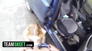 A cute and petite girl, Lucy Tyler, got fucked outside for money