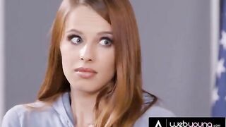 The hot redhead played a detective, investigating Jillian Janson’s pussy in a steamy classroom scene