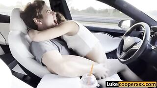 Cutie babe fucks with her handsome guy in the car on the way home