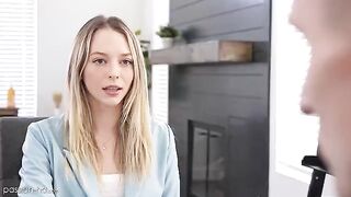 Skinny babe Lily Larimar knows how to get what she wants by using her mouth
