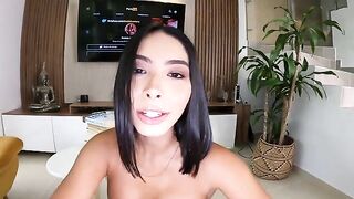 The girl is training with a sexy personal trainer